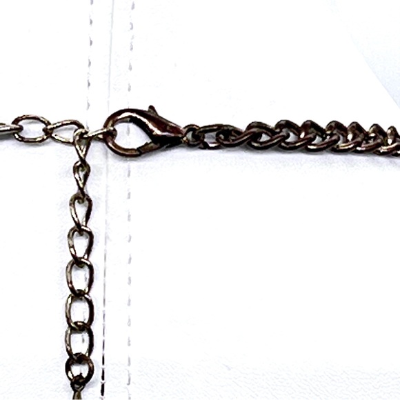 Unique Vintage Gray Jeweled SilverTone Tribal Statement Necklace - Picture 6 of 6